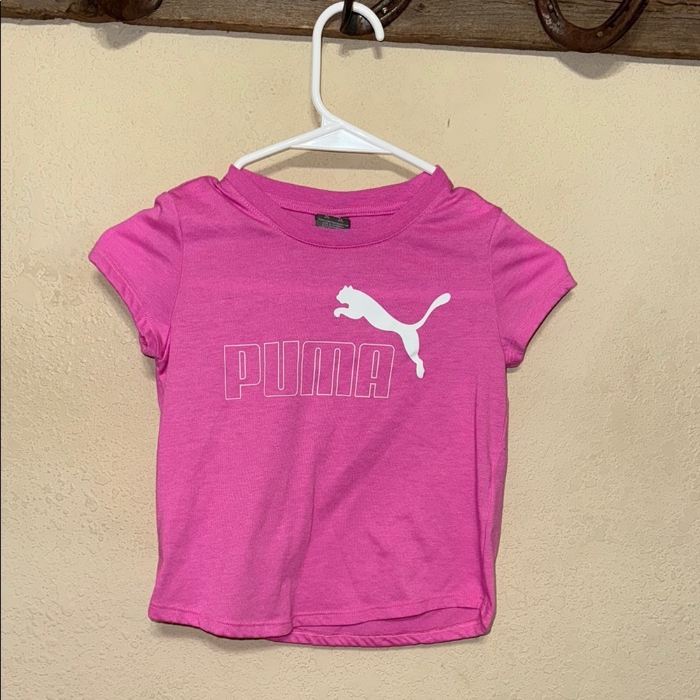 Puma Pink Short Sleeve Tee with Logo